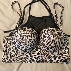 Torrid 00 cheetah/leopard swim top